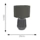 image 2 of ValueLights Zak Charcoal Grey Pleated Textured Ceramic Table Lamp with matching Fabric Lamp Shade