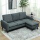 image 2 of HOMCOM 3 Seater Corner Sofa Couch Settee with Chaise Lounge, Charcoal Grey 