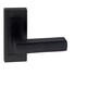 image 3 of Golden Grace Leon Design Straight Door Handles on Square Rose in Matt Black Finish with 64mm 3 Lever Mortise Lock and Key Hole Black