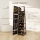 image 4 of HOMCOM 360  Swivel Jewellery Cabinet, Free Standing Full Length Mirror with Storage, Lockable Jewellery Organiser with Built-in Makeup Mirror and Storage Shelves for Bedroom, Rustic Brown | Brown | Rustic Brown
