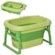 image 2 of HOMCOM Foldable Baby Bathtub for Newborns Infants Toddlers w Stool - Green
