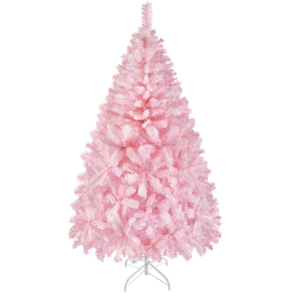 image 1 of Yaheetech 5ft Artificial Christmas Tree with Foldable Stand, 398 PVC Tips, Pink
