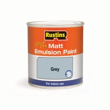 Rustins Quick Dry Matt Emulsion Paint Grey 500ml