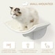 image 3 of PawHut Wood Cat Shelves, Wall-Mounted Cat Shelter, Curved Kitten Bed, White