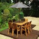 image 1 of Eight Seater Square Table Set with Cushions - W250 x D250 x H98 - Fully Assemble - Grey