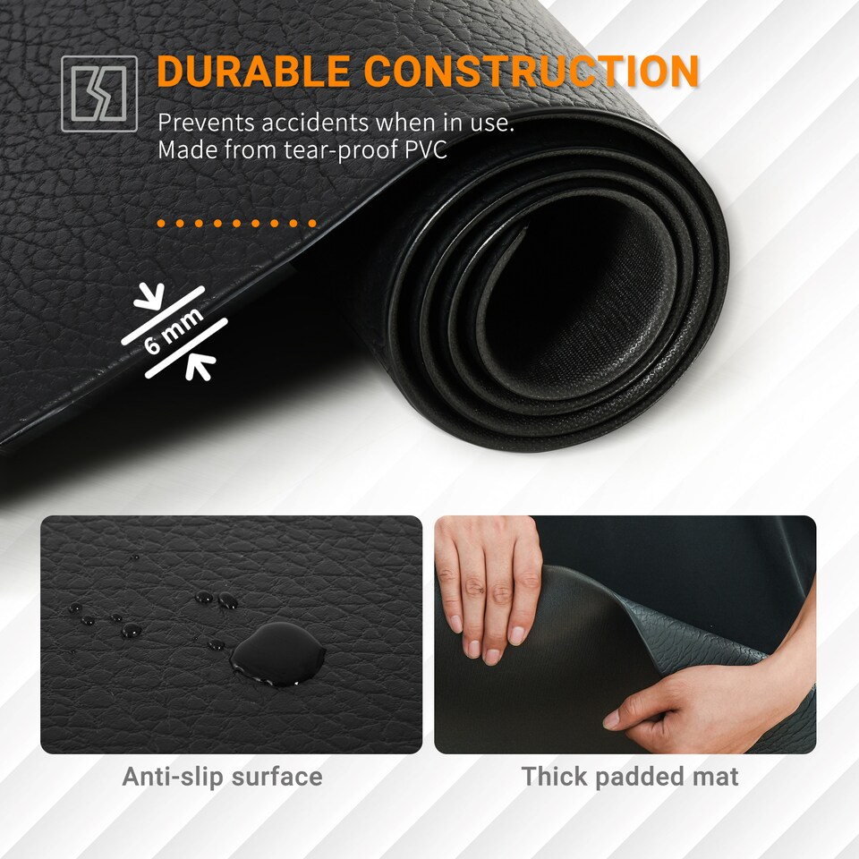 image 1 of HOMCOM 6mm Thick Gym Equipment Mat Non-slip Floor Protector Mat 180 x 90 x 0.6cm