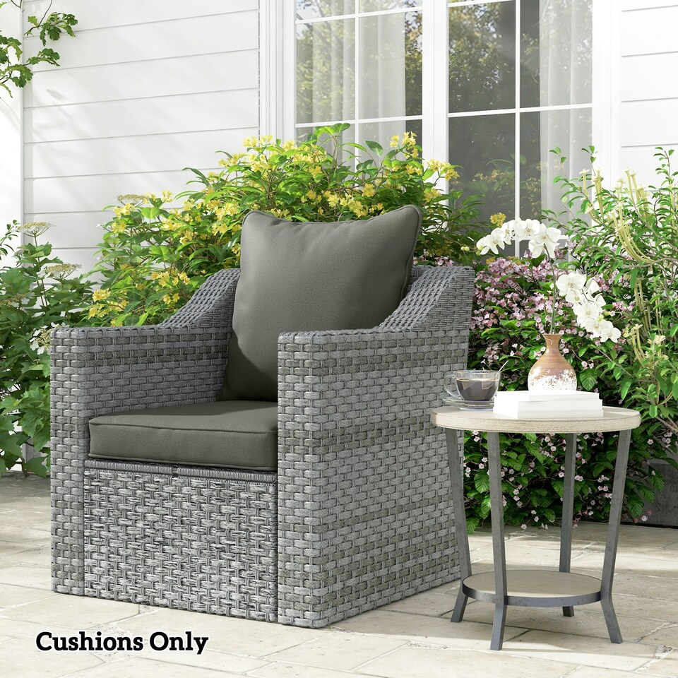 image 1 of Outsunny Garden Chair Cushion with Seat & Back Pad, CUSHION ONLY 