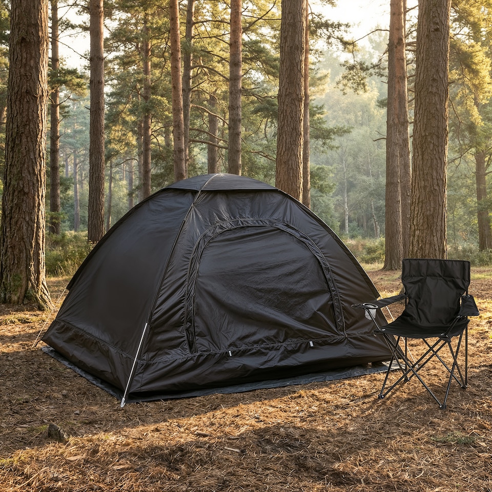 image 1 of OHS 2 Man Tent Waterproof Pop Up Lightweight Outdoor Camping Tents | Black
