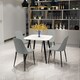 image 1 of Aspen Tapered Legs Square Dining Table and 4 Duo Plastic Seat Chairs with Metal Legs - White/Grey/Black - Flat Packed White