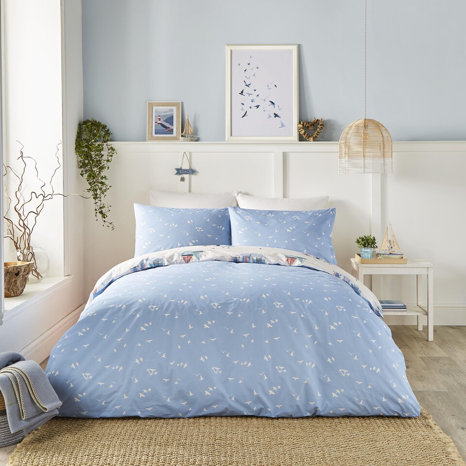 image 1 of Fusion Beach Huts Duvet Cover Set Blue