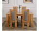 image 3 of Dakota 152 x 87cm Medium Oak Dining Table and 4 Stanford Chairs | Brown | Brown