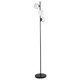 image 3 of First Choice Lighting Pair of Black Floor Lamp with Opal Globe Shades Black