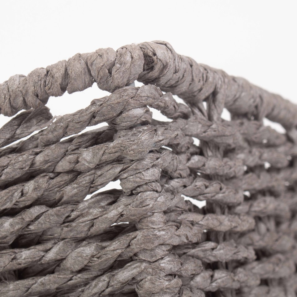 image 1 of Extra Large Grey Paper Rope Serving Tray | Grey | Grey | Extra Large