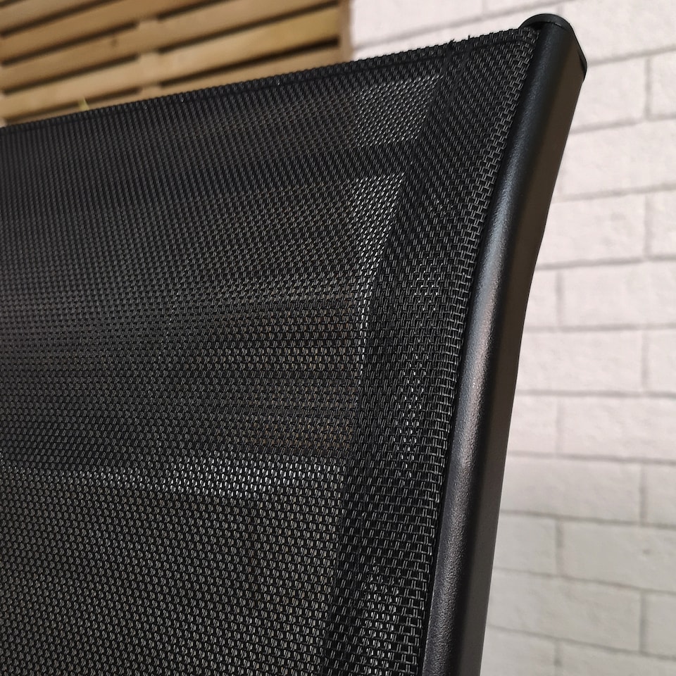 image 1 of Set of 6 Outdoor Garden Patio Textilene Furniture Chairs in Black