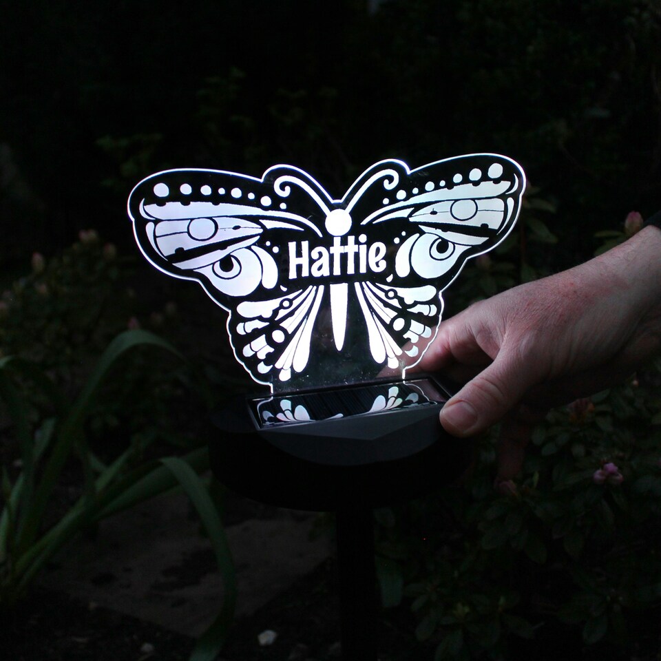 image 1 of Personalised Butterfly Solar Light