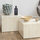 image 4 of Dice Square Coffee Table Set in Light Travertine Effect