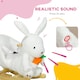 image 3 of HOMCOM Kids Rabbit-Shaped Rocking Horse w/ Realistic Sounds, Safety Belt - White