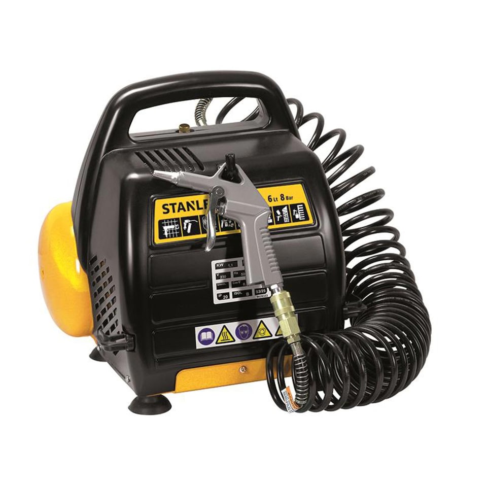 image 1 of Stanley Air Compressors DN 200/8/6 Small Portable Compressor 1.5 HP 8 Bar 6 Litre