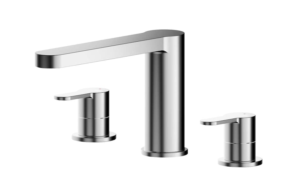image 1 of Pride Round Deck Mounted 3 Tap Hole Bath Filler Tap - Chrome