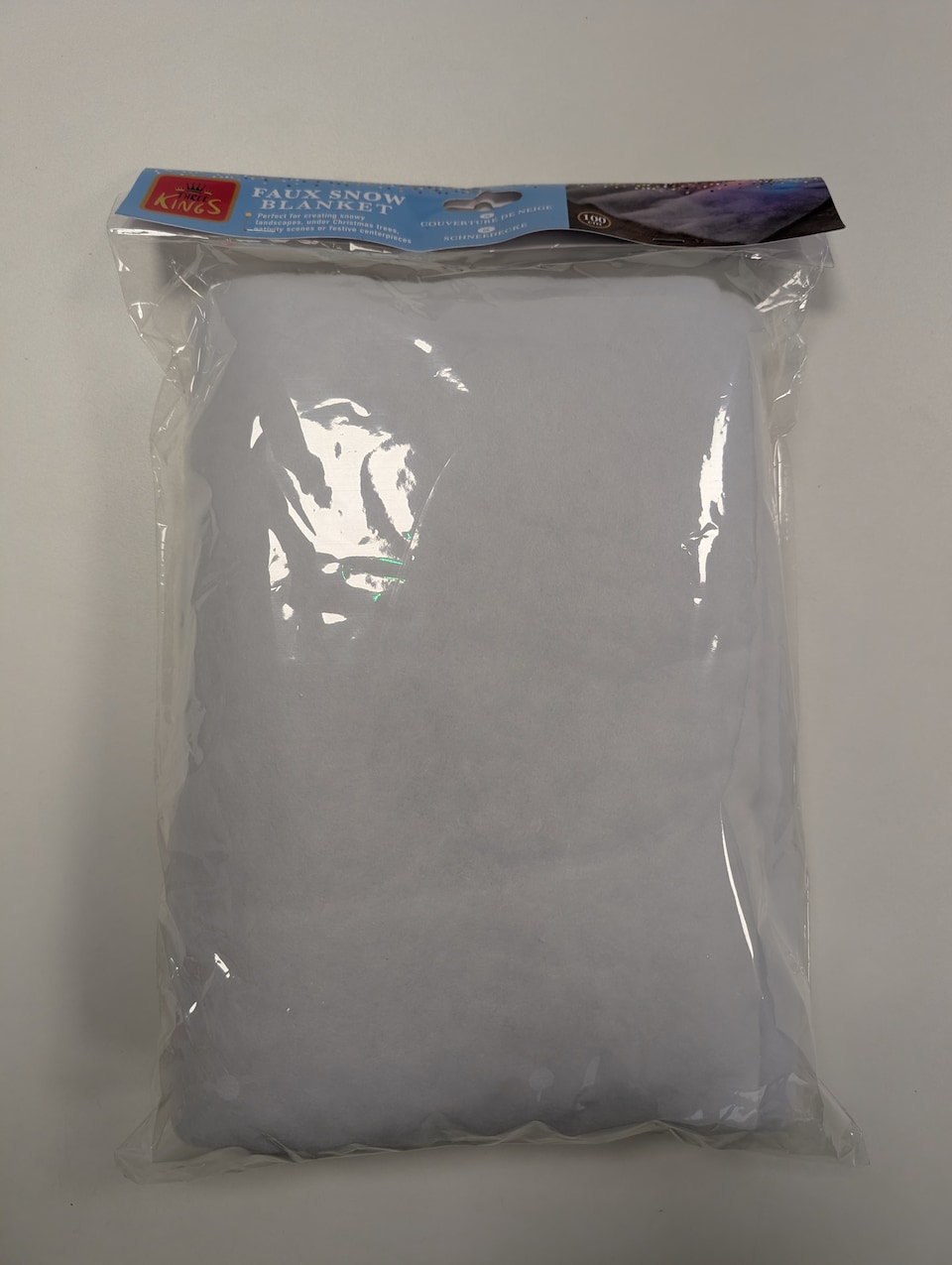 image 1 of 1m x 1m Roll of White Christmas Faux Snow Effect Blanket Table Drape