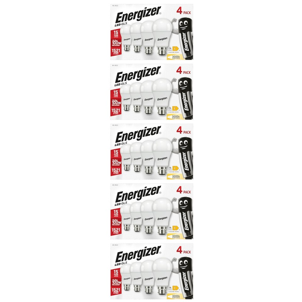 image 1 of Energizer LED GLS B22 1521lm 13.5W 3000K (Warm white) - Pack of 20