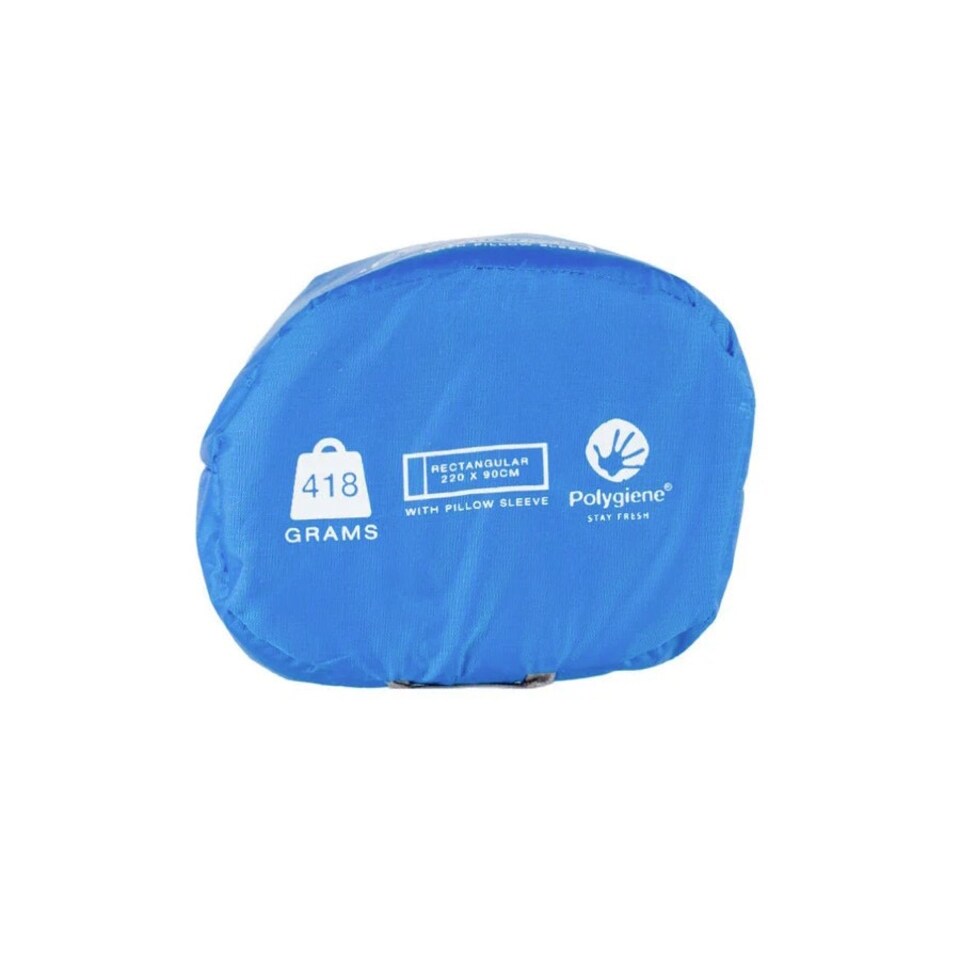 image 1 of Lifeventure Cotton Sleeping Bag Liner Rectangular 220 x 90cm Blue