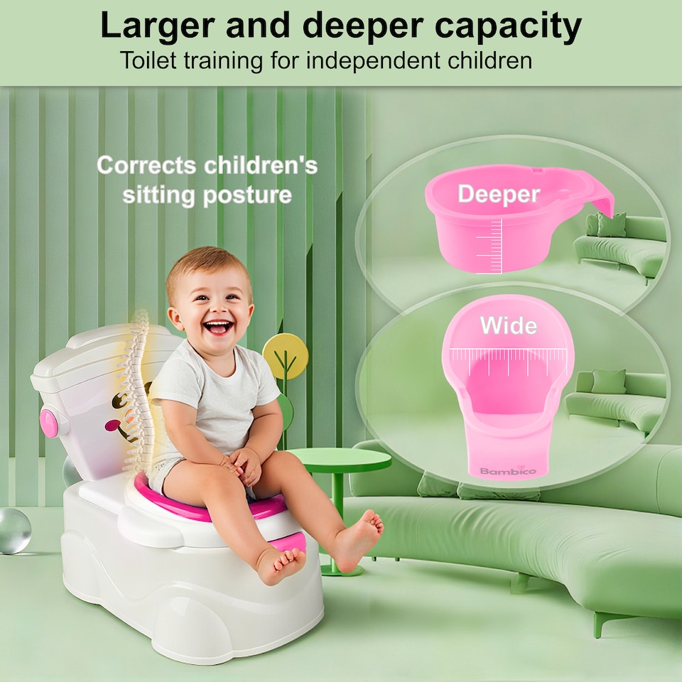 image 1 of Bambico Bambico Children's Potty Toilet With Removable inner bucket | Pink