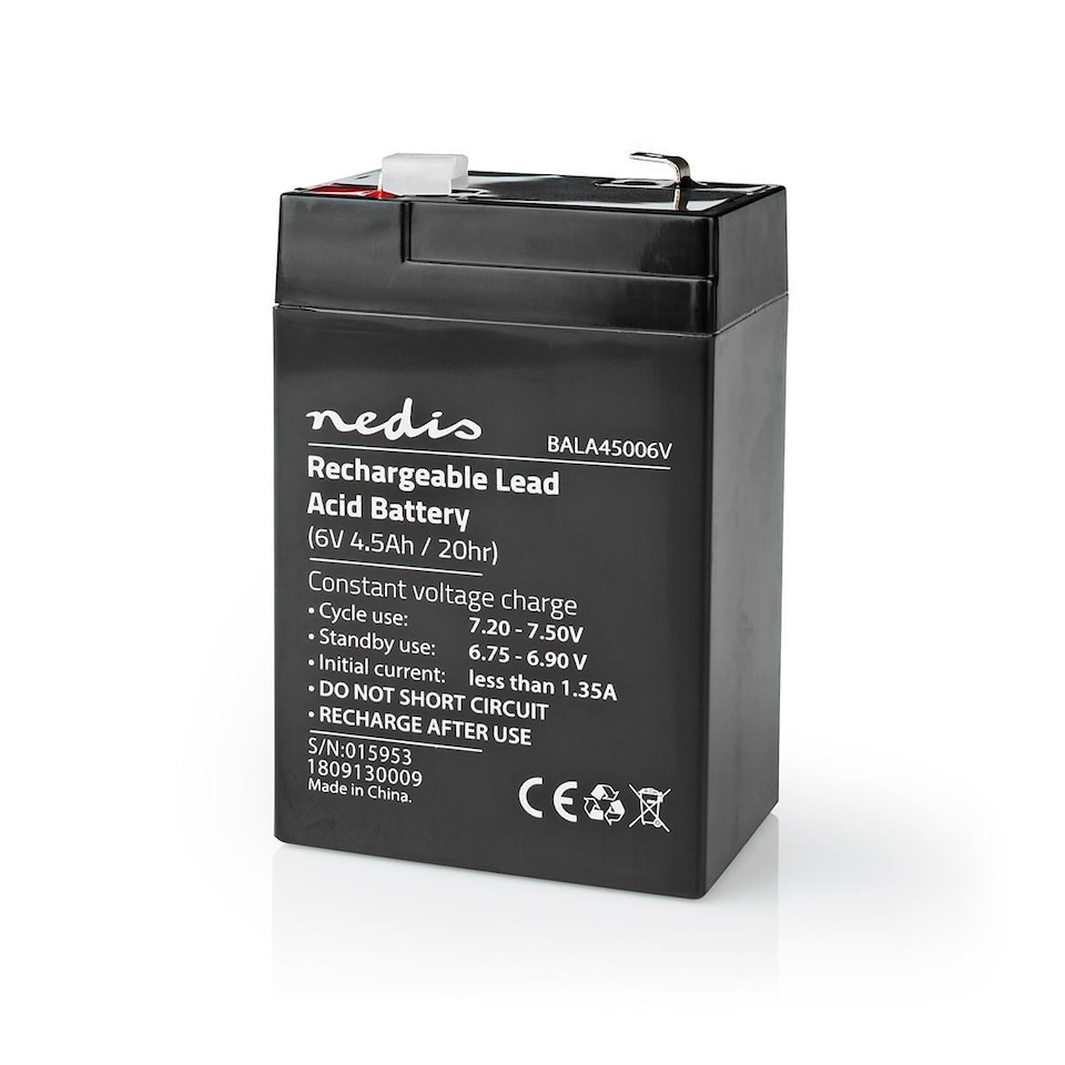 image 1 of Nedis Lead-Acid Battery Rechargeable 6v 6 Volt 4.5h 4500mAh Sealed 70 mm x 47 mm x 101 mm