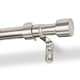 image 1 of Harbour Housewares Extendable Metal Curtain Pole Kit - 83 to 120cm - Brushed Nickel