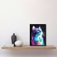 image 2 of Birman Cat Lover Neon Glowing Pink Portrait Black Framed Wall Art Print A4