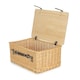 image 6 of Buff Willow Empty Picnic Basket with Pinewood Lid | Brown | L
