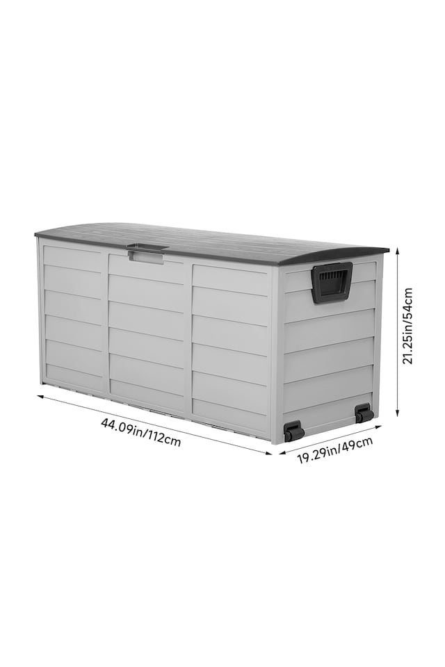 image 1 of Living and Home 290L Outdoor Plastic Garden Storage Box with Wheels, Grey | Grey | 290L | 1