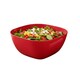 image 4 of Large Durable Plastic Salad Serving Bowl Microwave Dishwasher Food Safe | Multi | Fuschia | 1