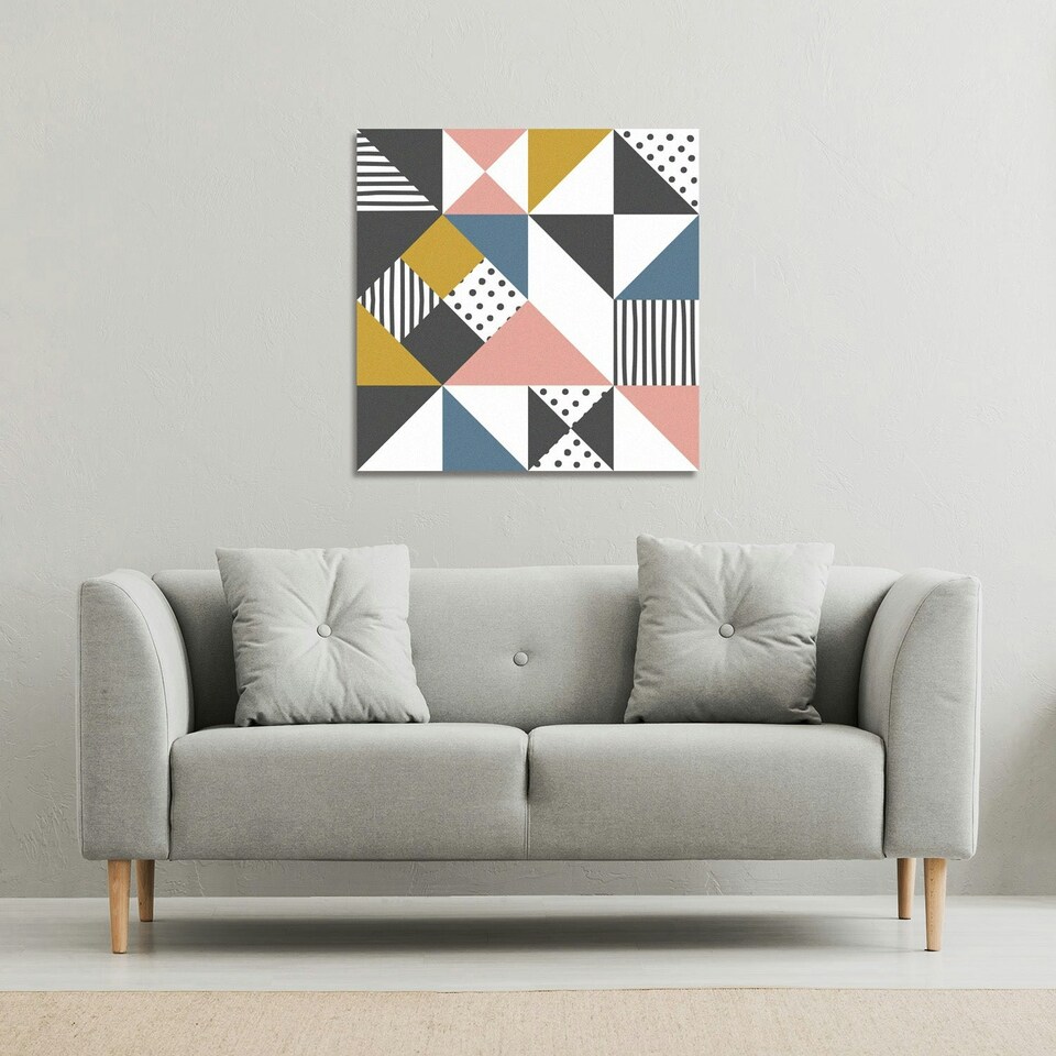 image 1 of Coloured Geometric Pattern (Canvas Print) 114 x 114 x 4cm