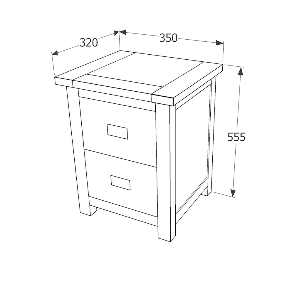 image 1 of Dunkeld 2 Drawer Midnight Blue Petite Bedside Cabinet Blue | Antique Oak effect wax