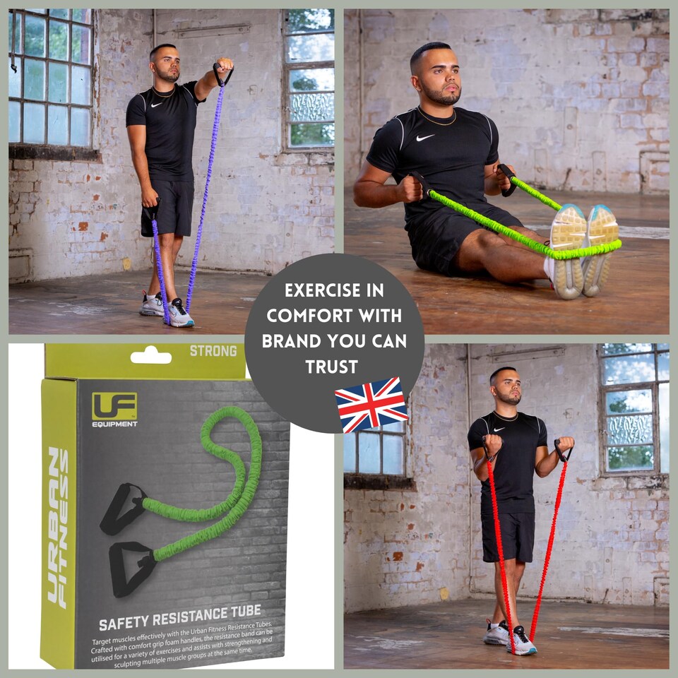 image 1 of Urban Fitness Training Gym Fitness Safety Resistance Tube (Small (Green))
