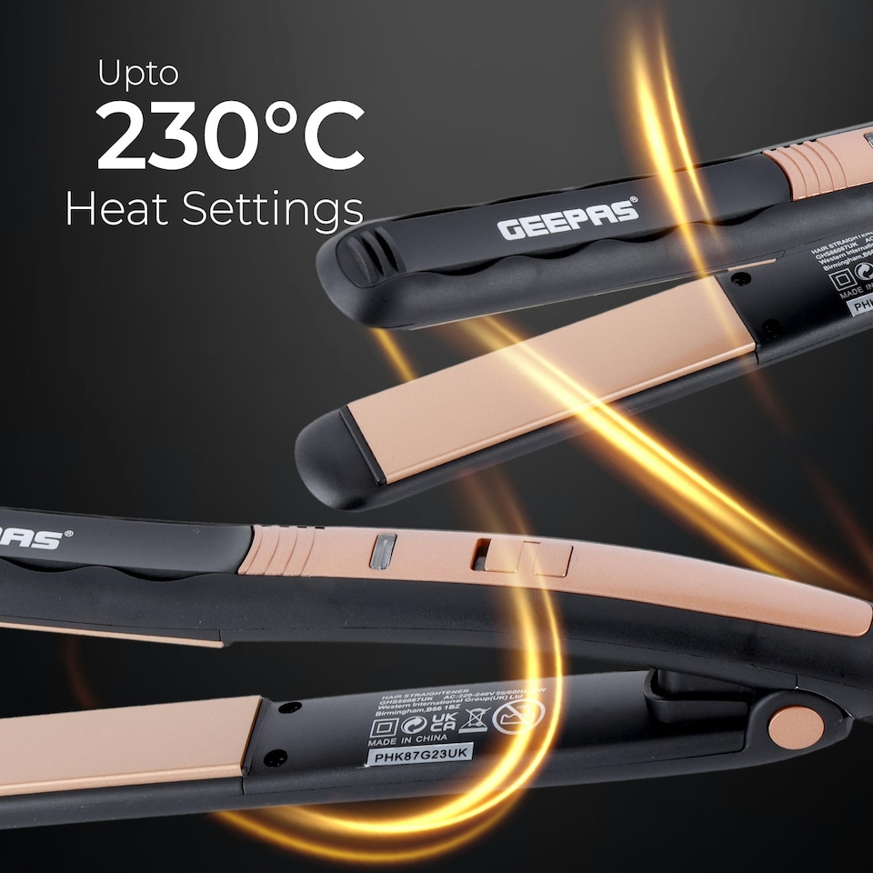 image 1 of GEEPAS Ceramic Hair Straighteners - Black
