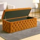 image 2 of 90cm Wide Lux Ottoman Storage Box, Burnt Orange Velvet Upholstered Chesterfield Storage Ottoman Box