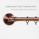 image 3 of Lister Cartwright 25mm Antique Copper Industrial Pipe Extendable Curtain Pole Heavy Duty Metal Curtain Rod with Rings(120-320 cm)