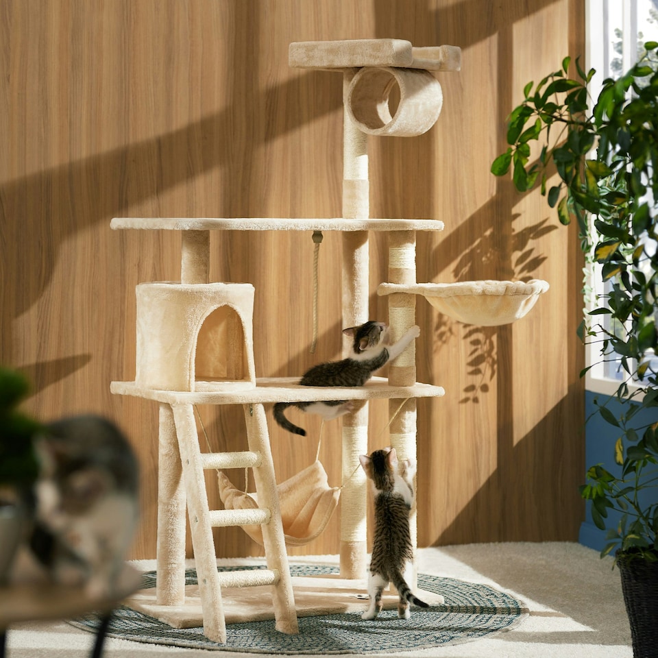 image 1 of Cat Tree Marcel - 141 cm, sisal cat scratching post - Beige