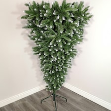 6ft (180cm) Snowtime PVC Upside Down Frosted Green Snow Tipped Christmas Tree