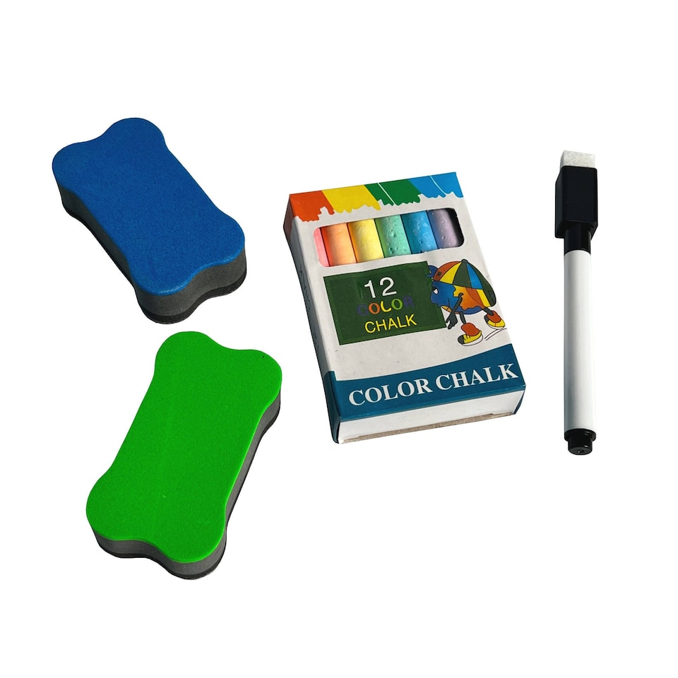 image 1 of Adjustable Children Kids 2-in-1 Wooden Easel Black White Board | Multi