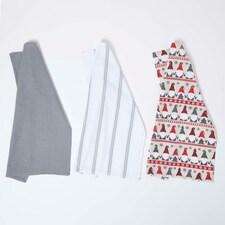 Homescapes Gonk Christmas Tea Towels Set of 3
