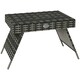 image 1 of Outsunny Foldable Outdoor Coffee Table, Steel Frame Rattan Side Table, Grey