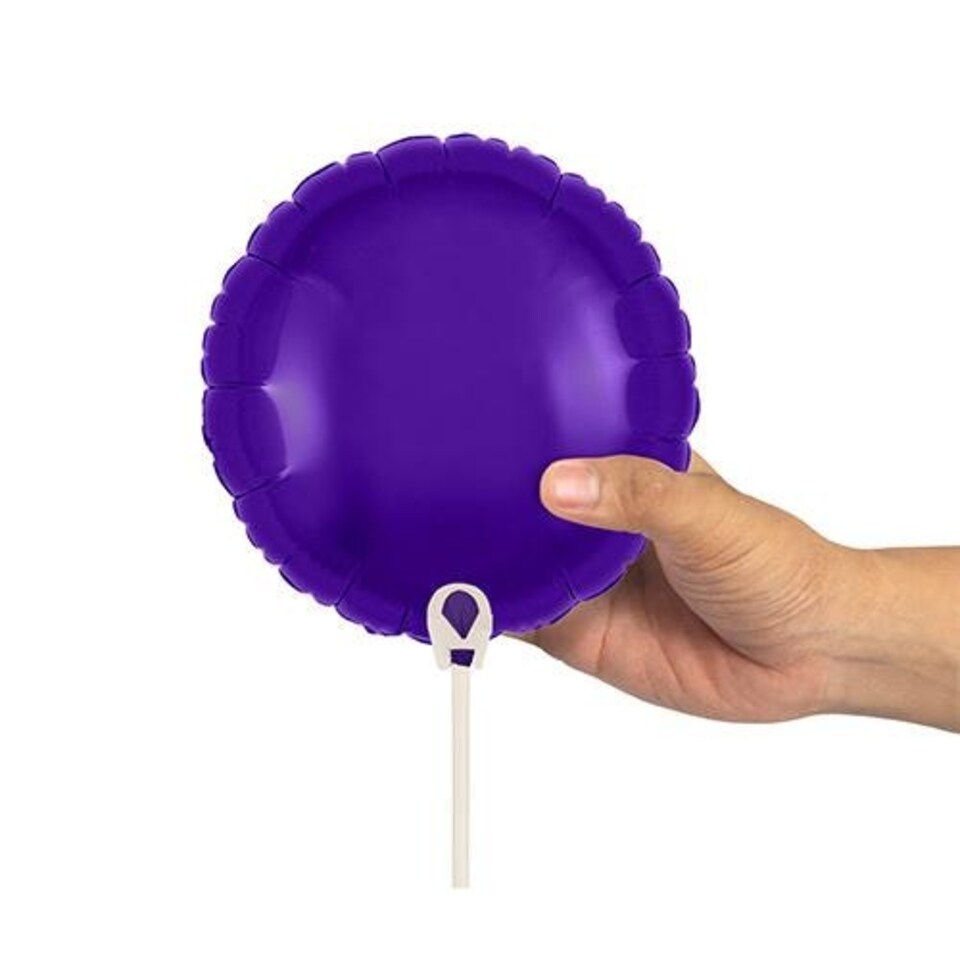 image 1 of Purple Round Air Fill Foil Balloon 23cm / 9 in - Pack of 5 Purple