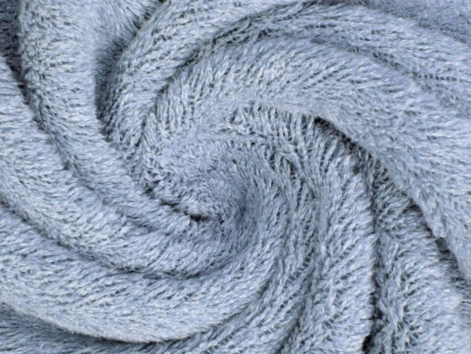 Blue Melange Cotton Towelling Fabric for Dressmaking, 150cm / 59" Wide - per metre