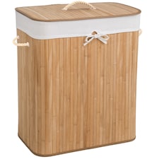 Laundry Basket - washing hamper with lid, removable laundry bag, 2 handles | Brown | beige | 100 L | 1
