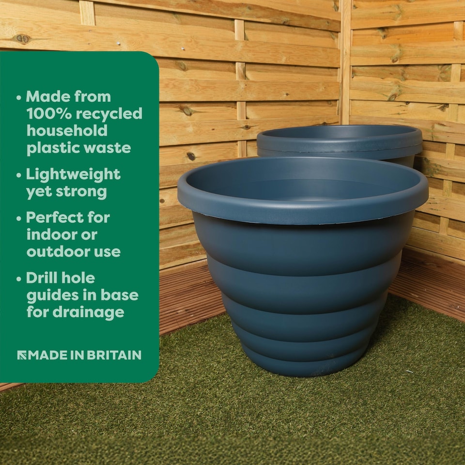image 1 of Wham Beehive  m Round Plastic Garden Planter | Blue | Navy
