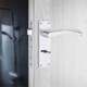 image 4 of Golden Grace Victorian Scroll Astrid Door Handles Bathroom WC Toilet in Polished Chrome with (GG) Bathroom Mortise Lock & 1 Pair of 3" Ball Bearing Hinges Chrome