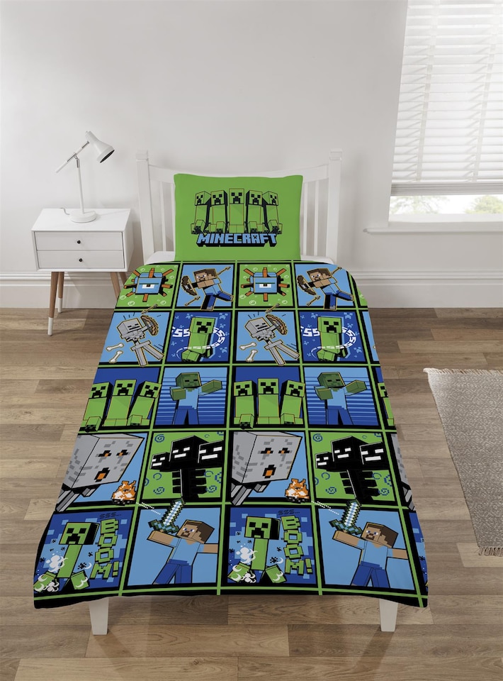 image 1 of Minecraft Duvet Cover Set Multi | Green | Multi | Single